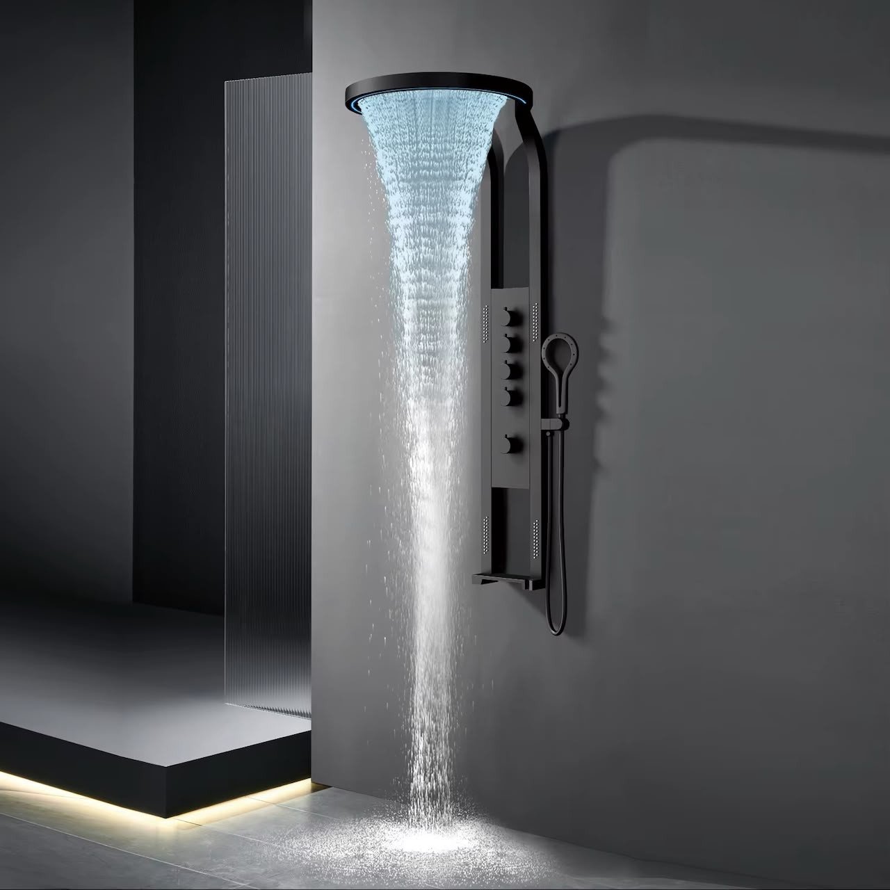 Luxury LED Smart Shower Panel - Digital Thermostatic Rainfall & Waterfall Shower System
