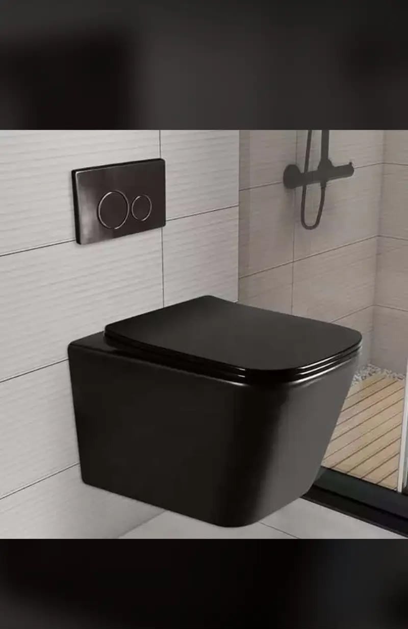Wall-Hung Rimless WC Toilet with Soft-Close Seat - Modern Bathroom Fixture