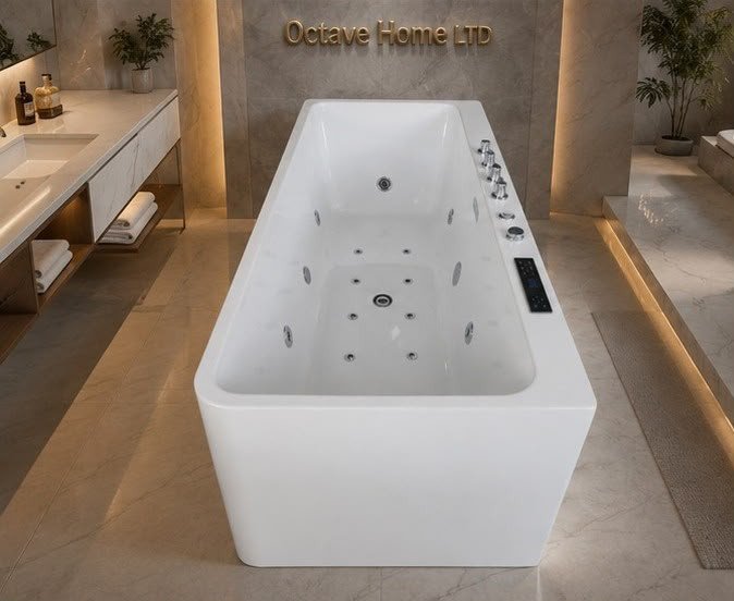 Luxury Acrylic Freestanding Jacuzzi Bathtub - Modern Spa Comfort