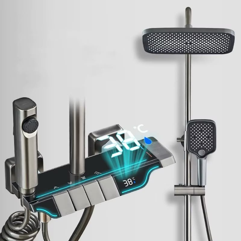Digital Thermostatic Shower Mixer System with LED Display & Temperature Control