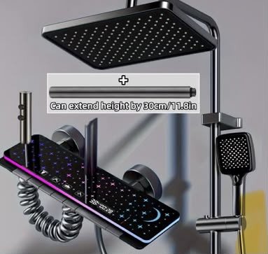 Digital Thermostatic Shower Mixer System with LED Display & Temperature Control