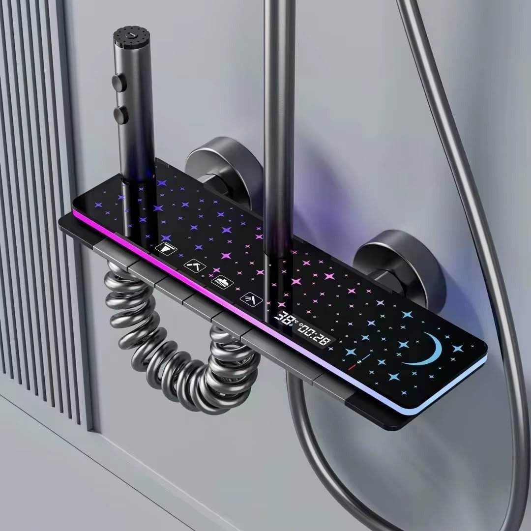 Digital Thermostatic Shower Mixer System with LED Display & Temperature Control