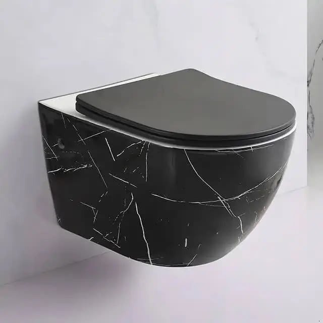 Wall-Hung Rimless WC Toilet with Soft-Close Seat - Modern Bathroom Fixture